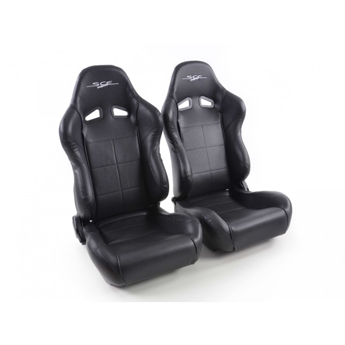 Оценка и мнение за Спортни седалки комплект 2 бр. SCE-Sportive 2 еко кожа черни FK Automotive SCERSE113-114