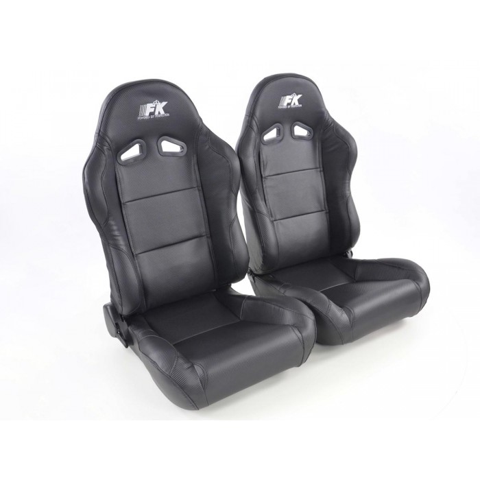 Снимка на Спортни седалки комплект 2 бр. Spacelook Carbon еко кожа черни FK Automotive FKRSE817/818 за Renault 19 Chamade 1.7 (L533) - 92 коня бензин