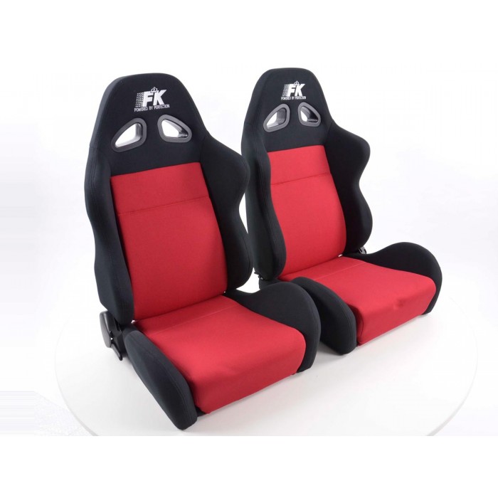Оценка и мнение за Спортни седалки комплект 2 бр. Sport черни/червени / FK Automotive FKRSE019L/019R