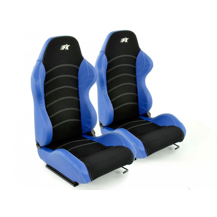 Снимка на Спортни седалки комплект 2 бр. Vancouver черни/сини FK Automotive FKRSE011067 за камион MAN E 2000 26.293 - 290 коня дизел