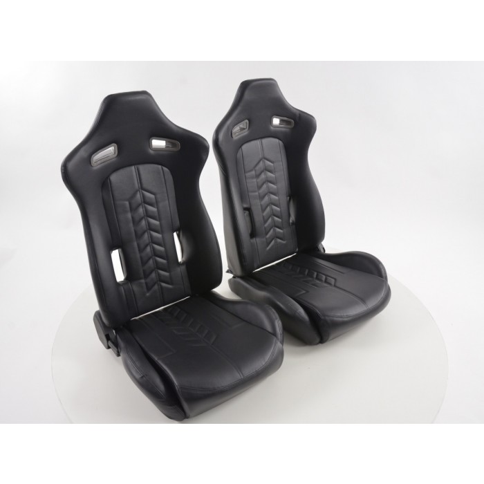Оценка и мнение за Спортни седалки комплект 2 бр. еко кожа черни с подгряване и масаж FK Automotive FKRSE14049-M